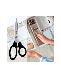 Tijera oficina leitz acero inoxidable 185 mm color negro