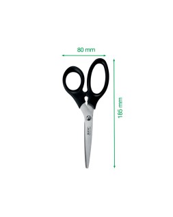 Tijera oficina leitz acero inoxidable 185 mm color negro