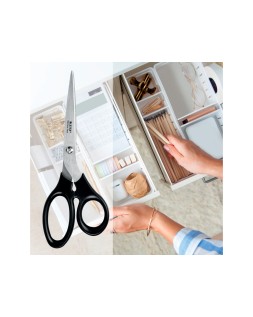 Tijera oficina leitz acero inoxidable 200 mm color negro