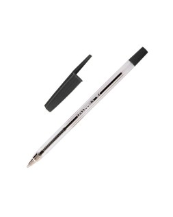 Boligrafo transparente q-connect negro medio kf26040