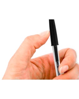Boligrafo transparente q-connect negro medio kf26040