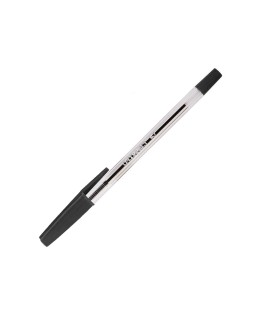 Boligrafo transparente q-connect negro medio kf26040