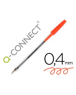 Boligrafo transparente q-connect rojo medio kf26041
