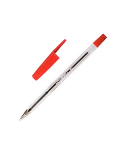 Boligrafo transparente q-connect rojo medio kf26041