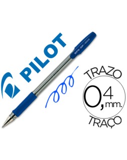 Boligrafo pilot bps-gp azul sujecion de caucho tinta base de aceite con capuchon
