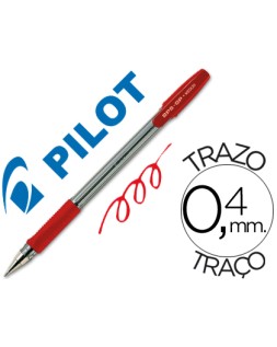 Boligrafo pilot bps-gp rojo sujecion de caucho tinta base de aceite con capuchon