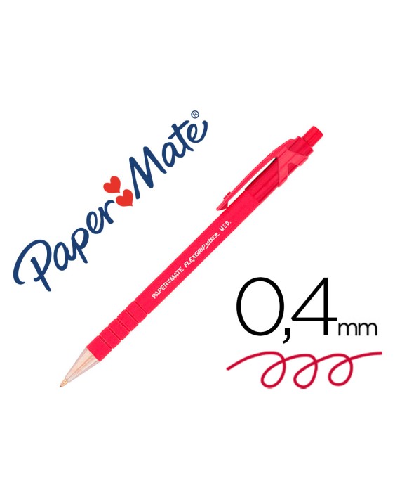 Boligrafo flexgrip retractil rojo