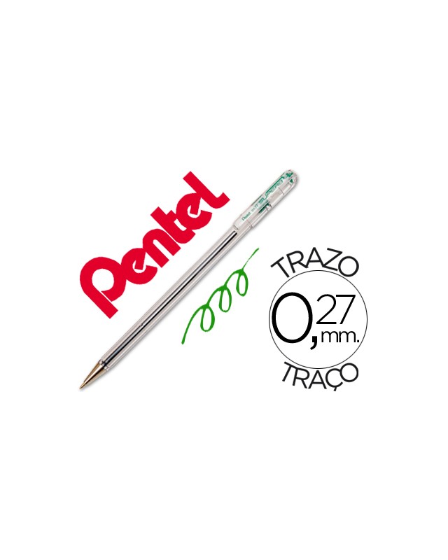 Boligrafo pentel bk-77 d verde