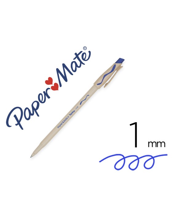 Boligrafo replay azul con goma de borrar