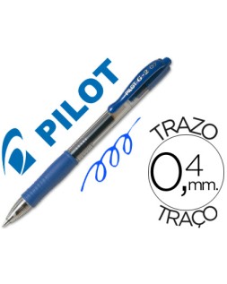 Boligrafo pilot g-2 azul tinta gel retractil sujecion de caucho