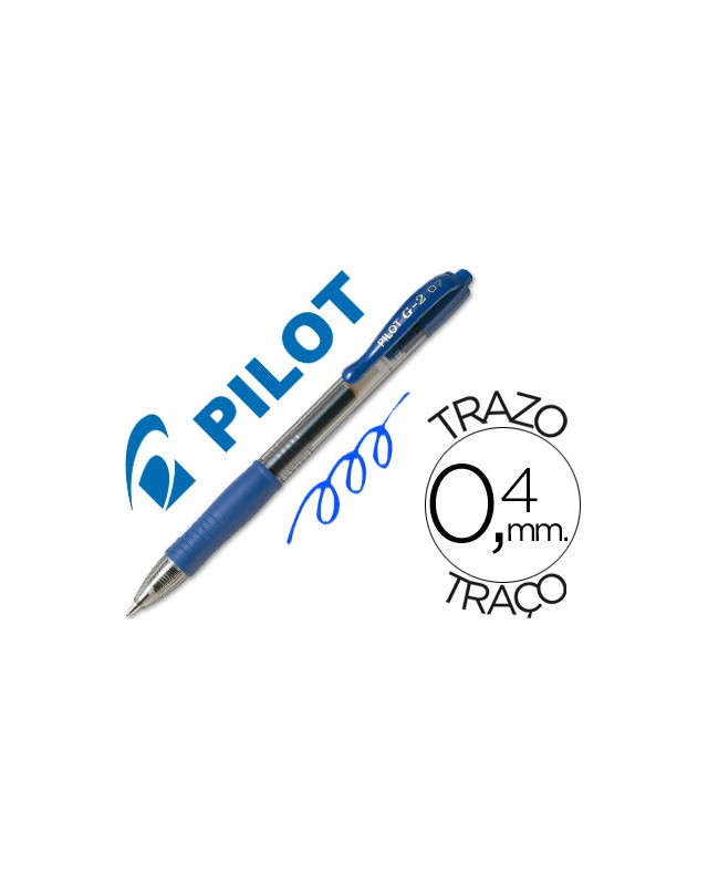 Boligrafo pilot g-2 azul tinta gel retractil sujecion de caucho