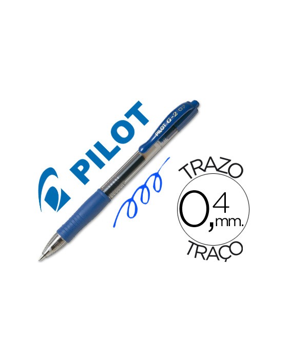 Boligrafo pilot g-2 azul tinta gel retractil sujecion de caucho