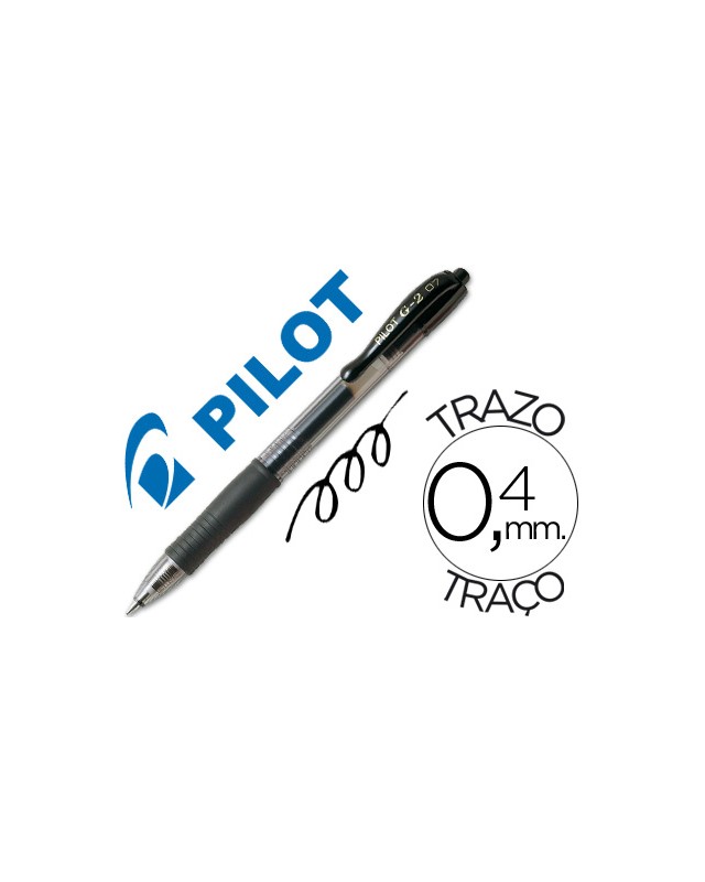 Boligrafo pilot g-2 negro tinta gel retractil sujecion de caucho