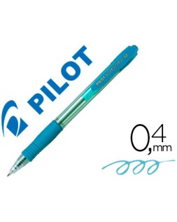 Boligrafo pilot super grip celeste retractil sujecion de caucho tinta base de aceite