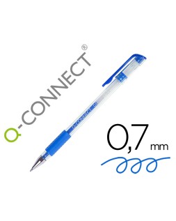 Boligrafo q-connect tinta gel azul 0,7 mm sujecion de caucho