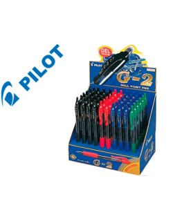 Boligrafo pilot g-2 tinta gel retractil sujecion de caucho expositor de 60 unidades