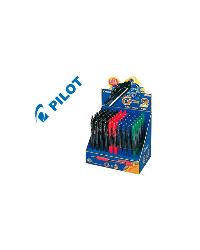 Boligrafo pilot g-2 tinta gel retractil sujecion de caucho expositor de 60 unidades