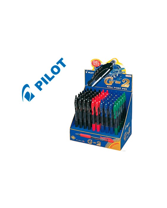 Boligrafo pilot g-2 tinta gel retractil sujecion de caucho expositor de 60 unidades