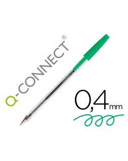 Boligrafo transparente q-connect verde medio kf01043