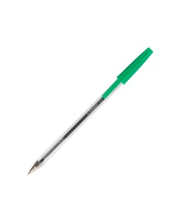 Boligrafo transparente q-connect verde medio kf01043