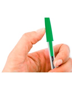 Boligrafo transparente q-connect verde medio kf01043