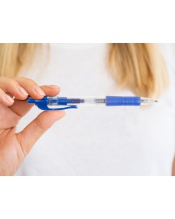 Boligrafo q-connect retractil con sujecion de caucho tinta aceite 0,7 mm color azul