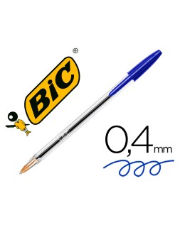 Boligrafo bic cristal original tinta azul bolsa de 5 unidades