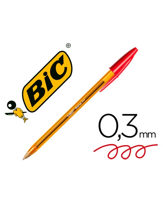 Boligrafo bic cristal punta fina rojo