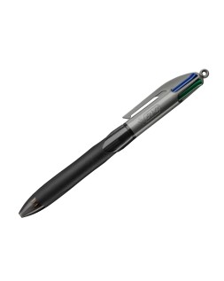 Boligrafo bic cuatro colores con grip colore negro punta 1 mm
