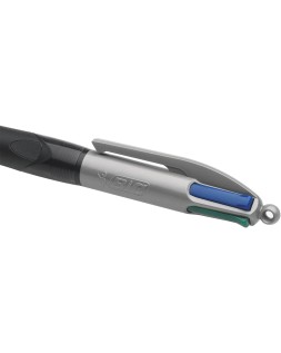 Boligrafo bic cuatro colores con grip colore negro punta 1 mm