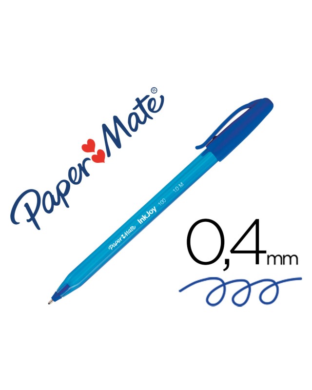 Boligrafo paper mate inkjoy 100 punta media trazo 1mm azul