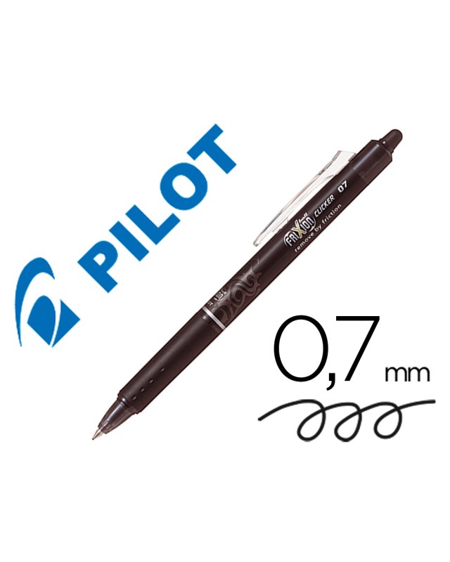 Boligrafo pilot frixion clicker borrable 0,7 mm color negro