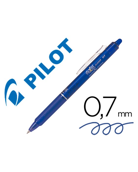 Boligrafo pilot frixion clicker borrable 0,7 mm color azul