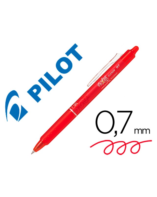 Boligrafo pilot frixion clicker borrable 0,7 mm color rojo