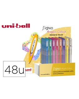 Boligrafo uni ball um-120 signo 0,7 mm tinta gel expositor de 48 colores pastel