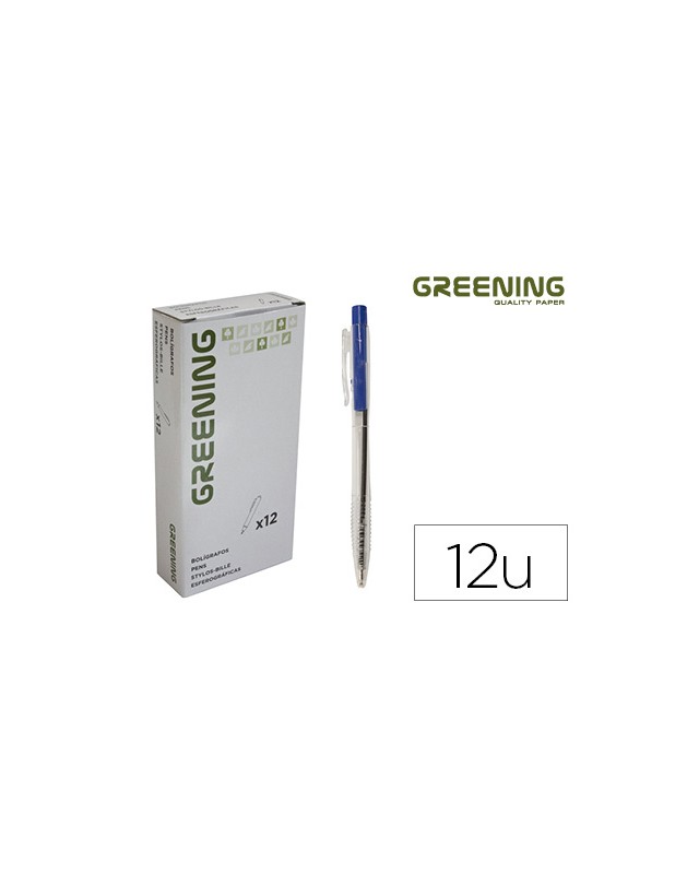 Boligrafo greening azul retractil