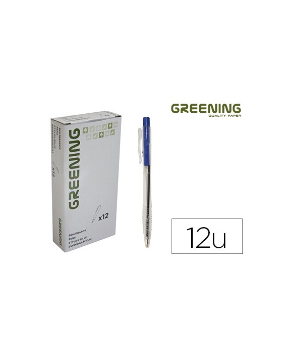 Boligrafo greening azul retractil