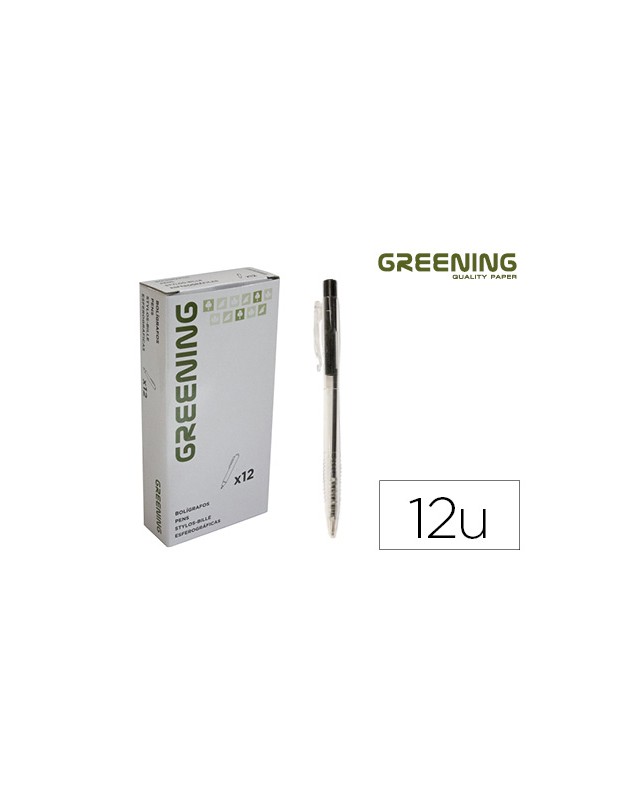 Boligrafo greening negro retractil