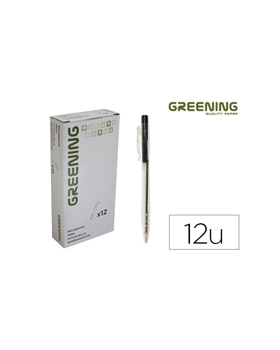 Boligrafo greening negro retractil