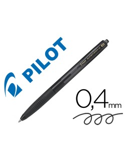 Boligrafo pilot super grip g negro retractil sujecion de caucho tinta base de aceite