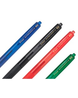 Boligrafo pilot super grip g verde retractil sujecion de caucho tinta base de aceite