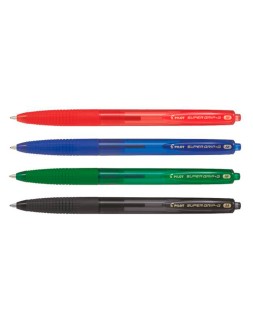 Boligrafo pilot super grip g verde retractil sujecion de caucho tinta base de aceite