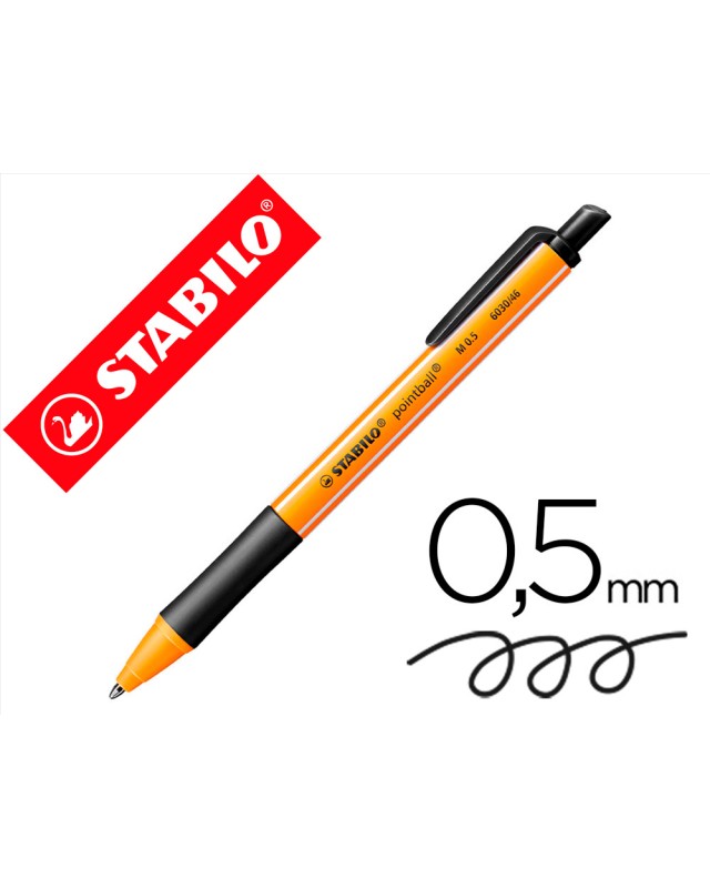 Boligrafo stabilo pointball 0,5 mm negro