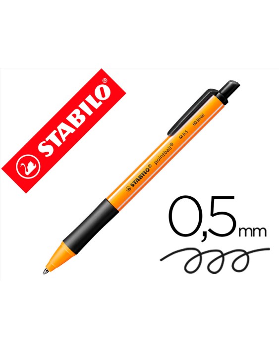 Boligrafo stabilo pointball 0,5 mm negro