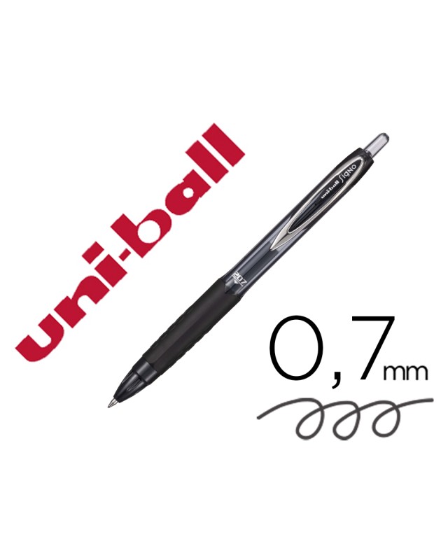 Boligrafo uni-ball signo 207e retractil 0,7 mm color negro