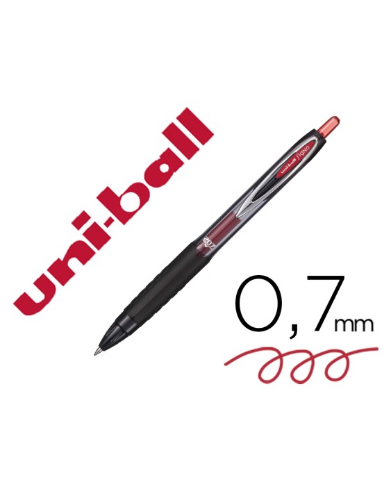 Boligrafo uni-ball signo 207e retractil 0,7 mm color rojo