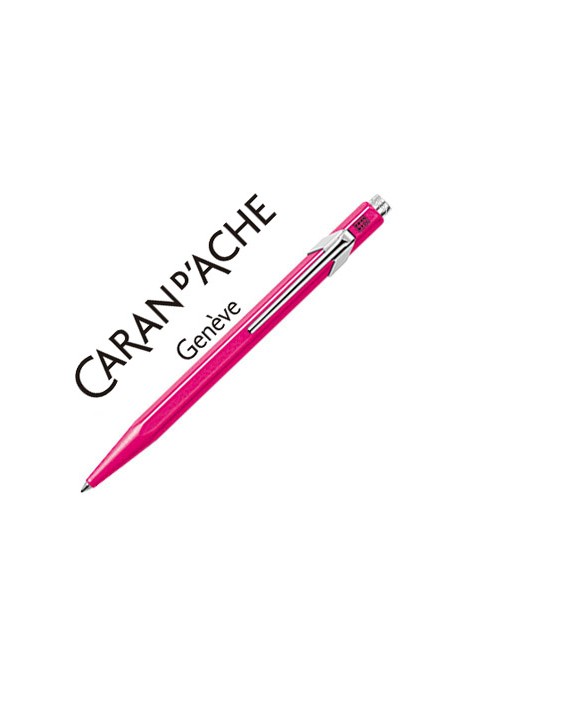 Boligrafo caran d'ache 849 fluo rosa punta media