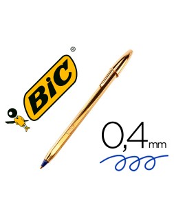 Boligrafo bic cristal celebration oro tinta azul unidad
