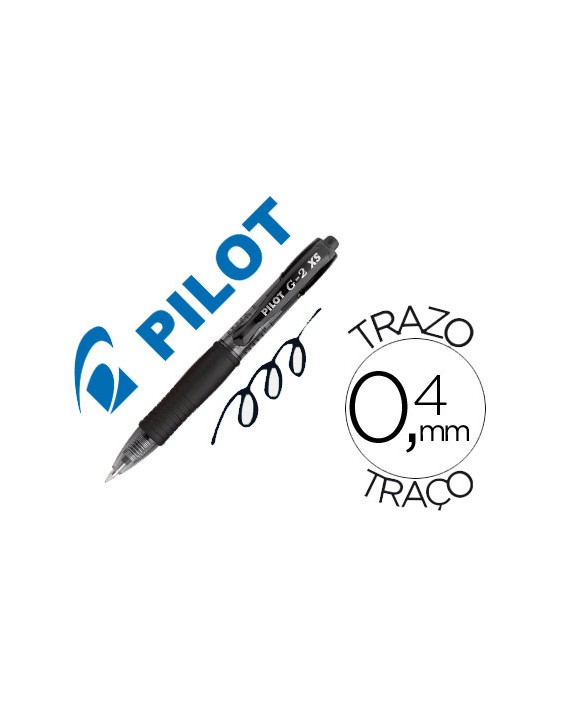 Boligrafo pilot g-2 pixie negro tinta gel retractil sujecion de caucho