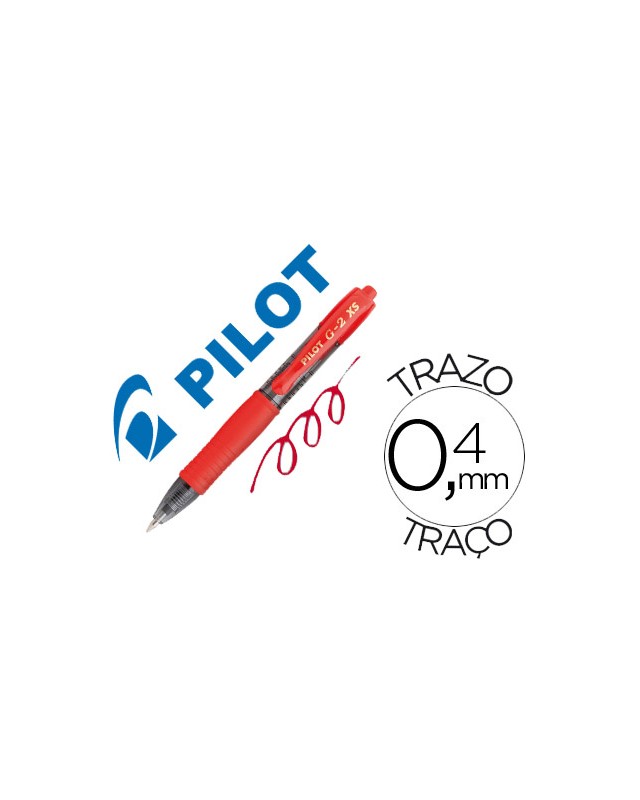Boligrafo pilot g-2 pixie rojo tinta gel retractil sujecion de caucho